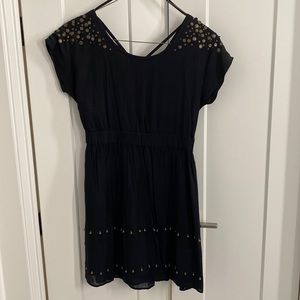 Fei Anthropologie Dress 6 Black Metal Beads